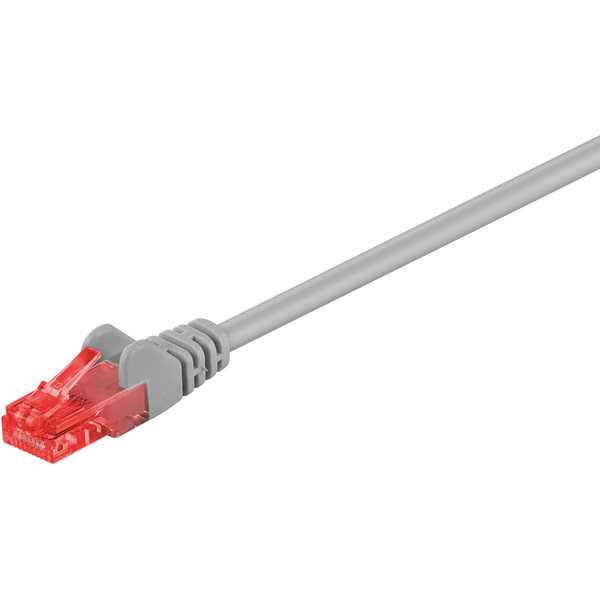  Goobay Kabel krosowy patchcord U/UTP kat. 6 CCA szary 1m (68439)
