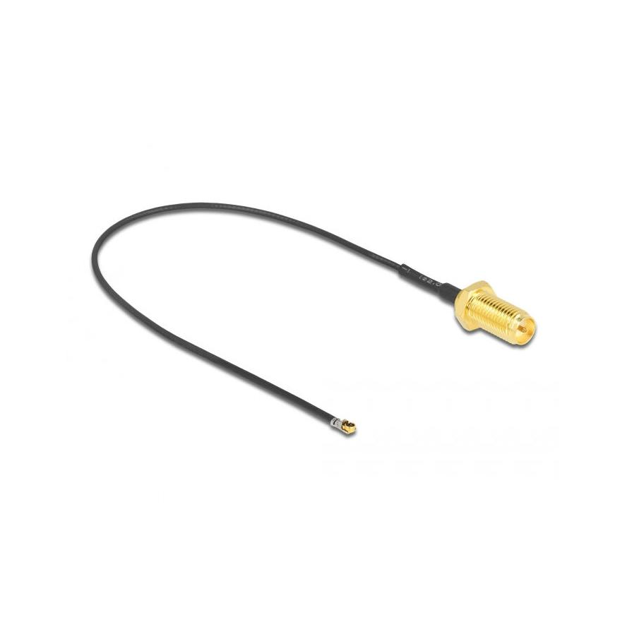 Delock RP-SMA -> MHF 4L F/M antenna kábel 0.2m fekete 1.37 (12656)