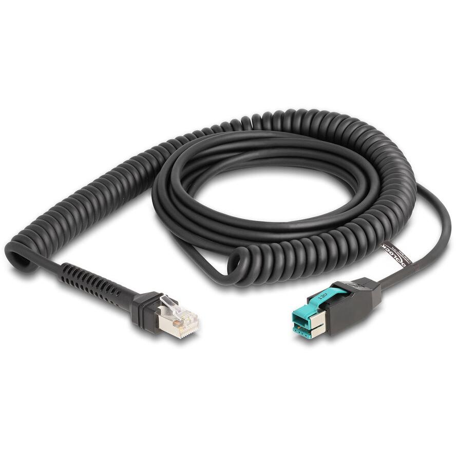 Delock Powered USB 12V -> RJ50 FTP M/M adatkábel 3m fekete (87995)