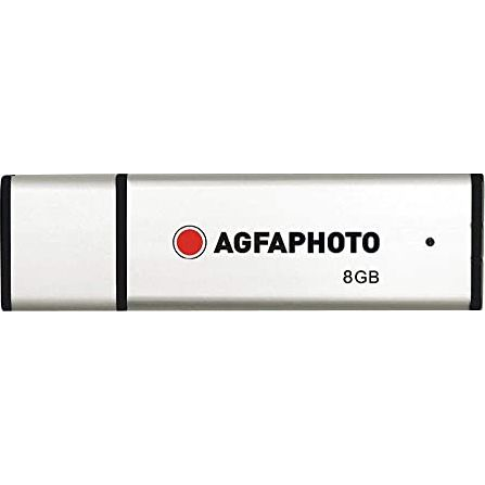 USB flash disk AgfaPhoto USB 2.0 stříbrný 8GB 8 GB USB 2.0 bílý