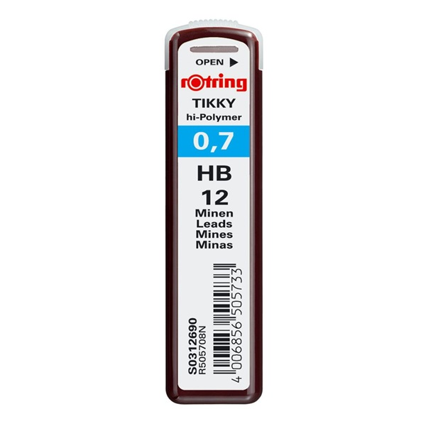 Rotring 0,7mm HB 12db-os nyomósirón betét (NRR0312690)