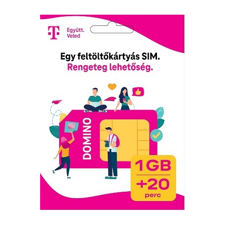 Sim Kártya Telekom 20 perc és 1 GB (DOMINO SIM KÁRTYA (ÚJ))