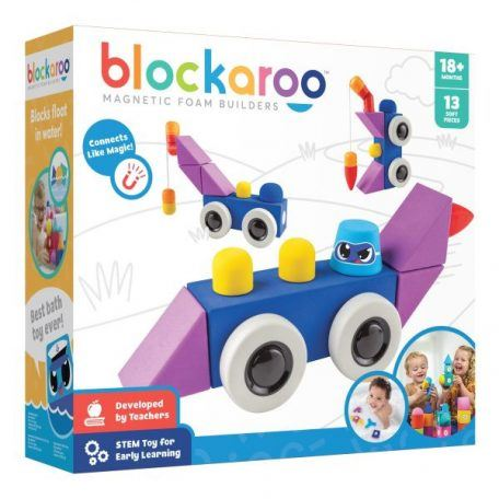Blockaroo 13 darabos Magnetic Foam Blocks Medium Roadster építőjáték (5425002309060) (5425002309060)