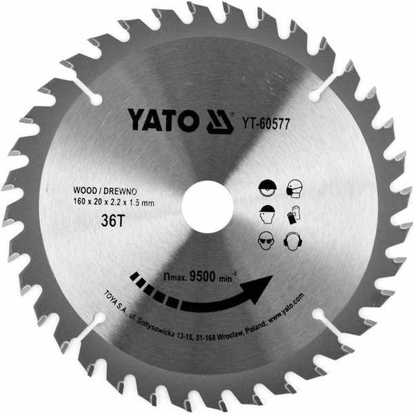 YATO TCT TÁRCSA FÁHOZ 160X36TX20MM