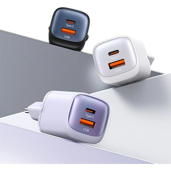 USAMS Síťové nabíjení CC254 30W GaN USB-C/USB-A Fast Charging HC Series
