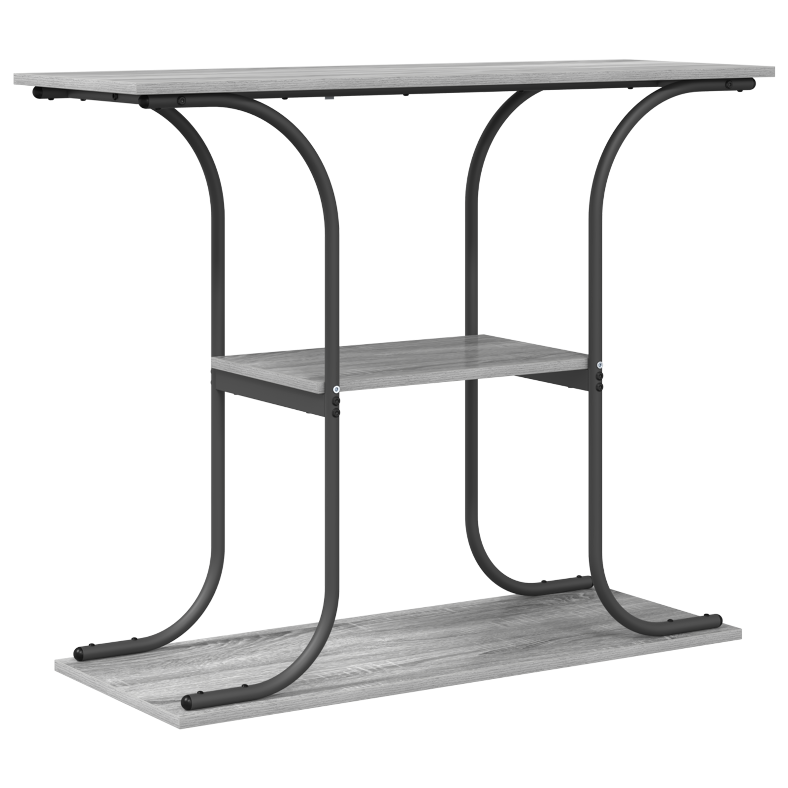 Konzolasztal polcokkal tárolóval Szürke sonoma 101 x 35 x 80.5 cm Faanyag (868472)