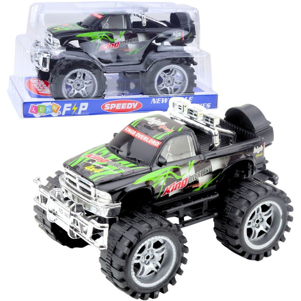 Lean Toys King Hátsókerék-Hajtású Terepjáró, Zöld és Fekete 27 cm