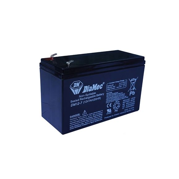 Diamec zselés ólomsavas gondozásmentes akkumulátor 12V 7000mAh 151x99x65mm (DM12-7)