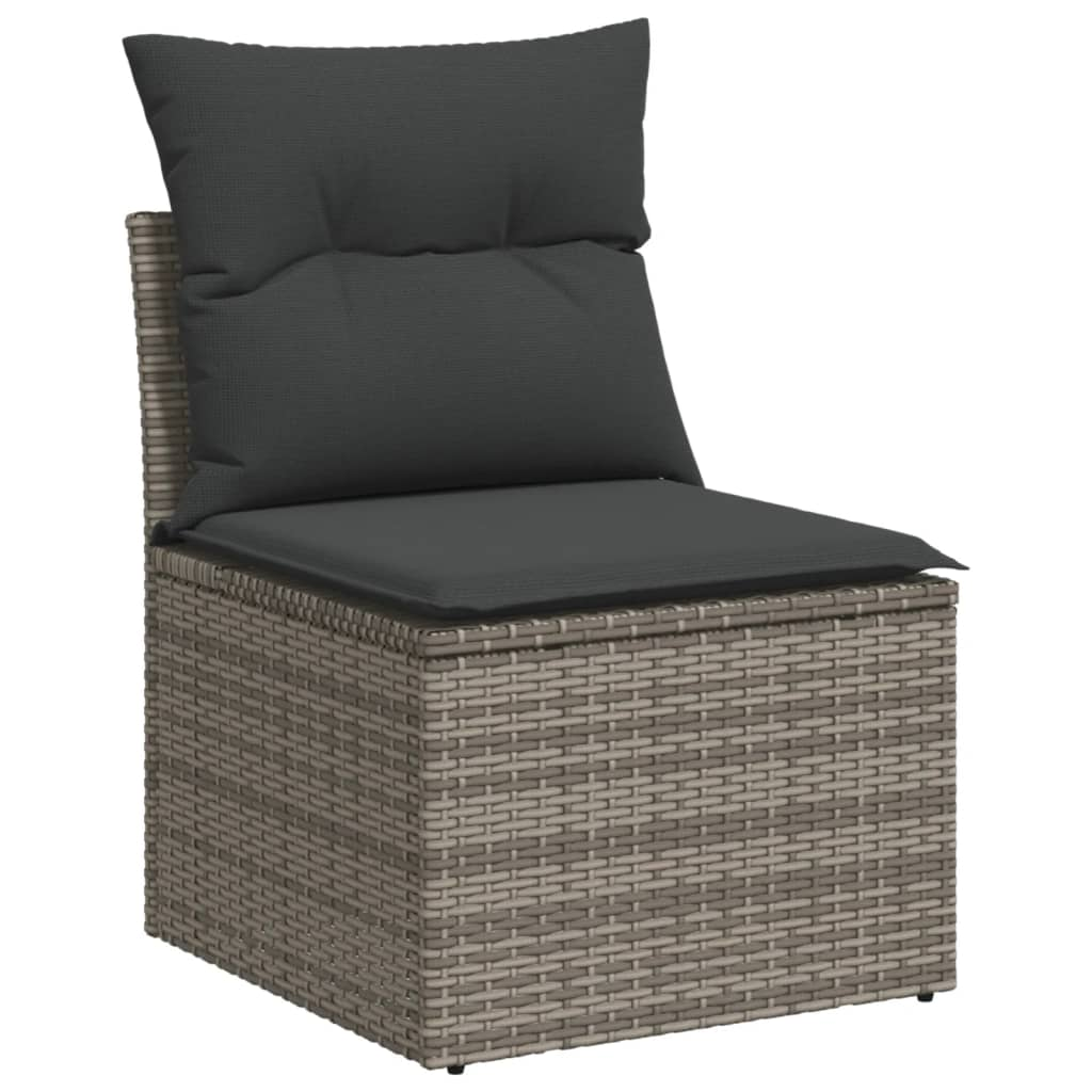 11 részes szürke polyrattan kerti ülőgarnitúra párnákkal (3220719)