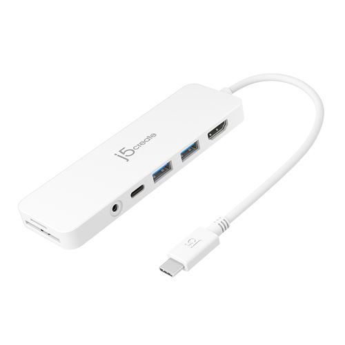 j5create JCD373 USB 3.2 Gen 1 (3.1 Gen 1) Type-C Hvid