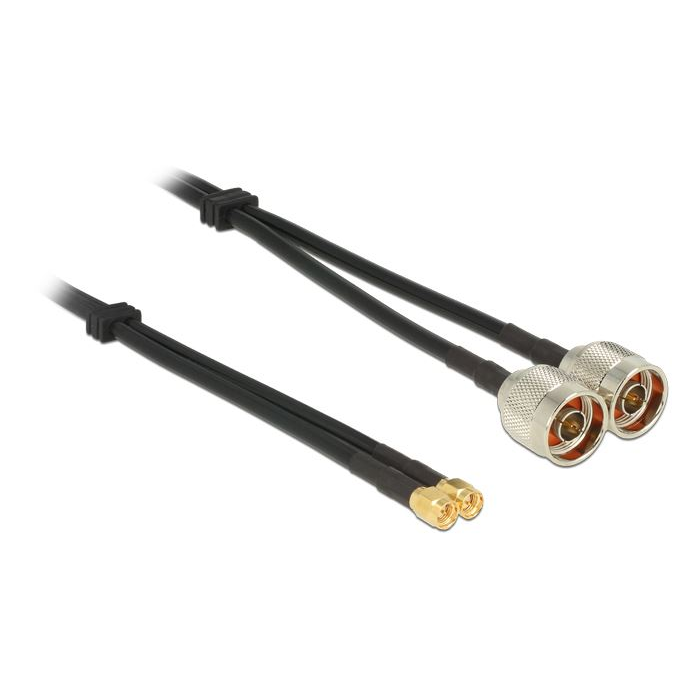 Delock antenna Kábel N hüvely > SMA hüvely ikerkábel RG-58 A/U 10m (89468) (DE89468)