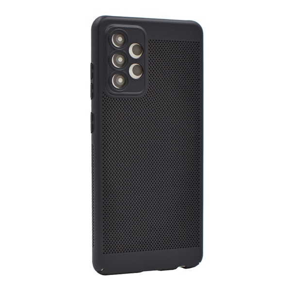 Műanyag telefonvédő (légáteresztő, lyukacsos, kameravédő) FEKETE Samsung Galaxy A52s 5G (SM-A528) / Galaxy A52 4G (SM-A525F) / Galaxy A52 5G (SM-A526F) "Gigapack csomagolás" (GP-142558)
