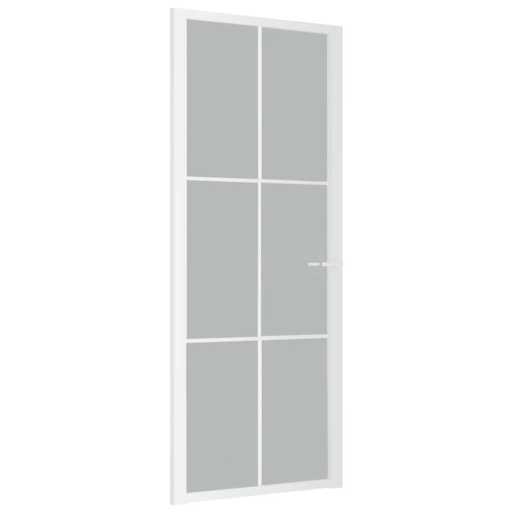 fehér matt üveg és alumínium beltéri ajtó 83 x 201,5 cm (350581)