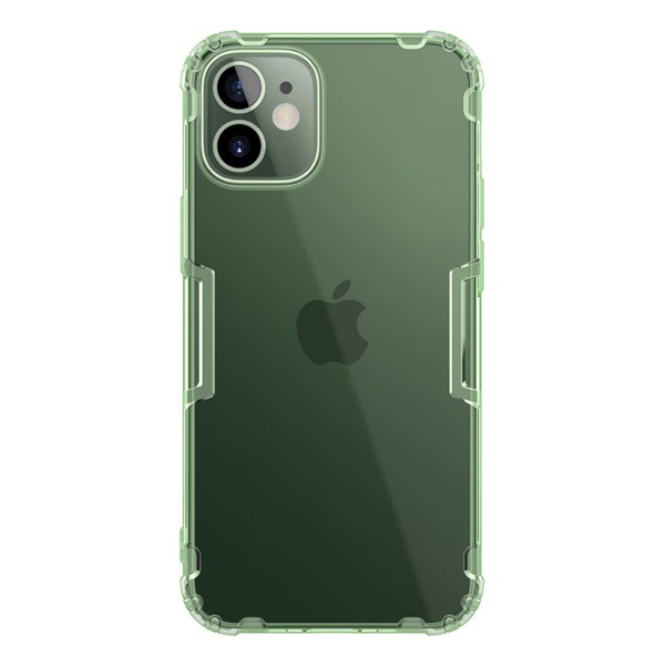 NILLKIN NATURE szilikon telefonvédő (közepesen ütésálló, légpárnás sarok, 0.6 mm, ultravékony) SÖTÉTZÖLD [Apple iPhone 12 mini] (5996457998883)