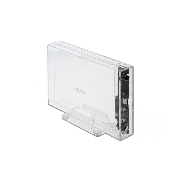 Delock 2.5/3.5" SATA3 USB-C külső ház átlátszó