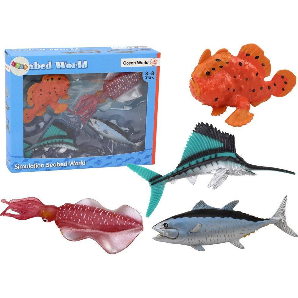 Tengeri Állatok Figurakészlet - Óceáni Halakkal, 4 db (17661)