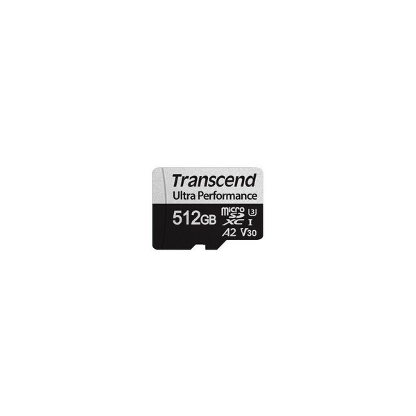 Transcend TS512GUSD340S 340S MicroSD w/ adaper, 512 GB, UHS-I U3 A2 Ultra Performance, 160/125 MB/s