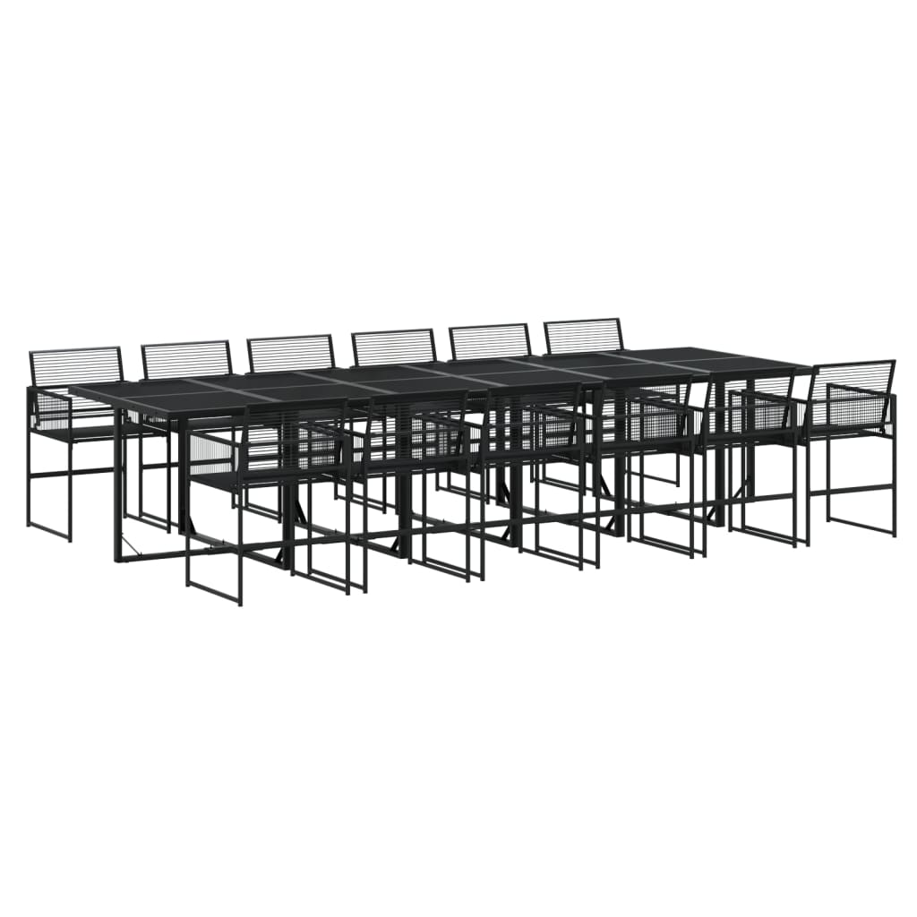13 részes fekete polyrattan kerti étkezőgarnitúra (3295052)