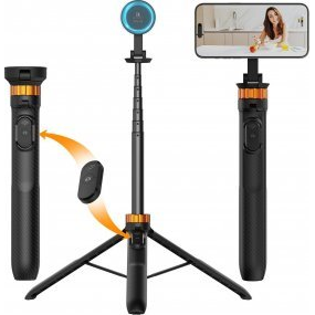 K&F Concept állvány, 162 cm selfie bot, Magsafe telefon adapter, bluetooth kioldó (KF4426)