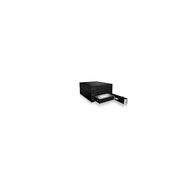 ICY BOX IB-563SSK 2x 5,25" Opbevaring drev bakke Sort