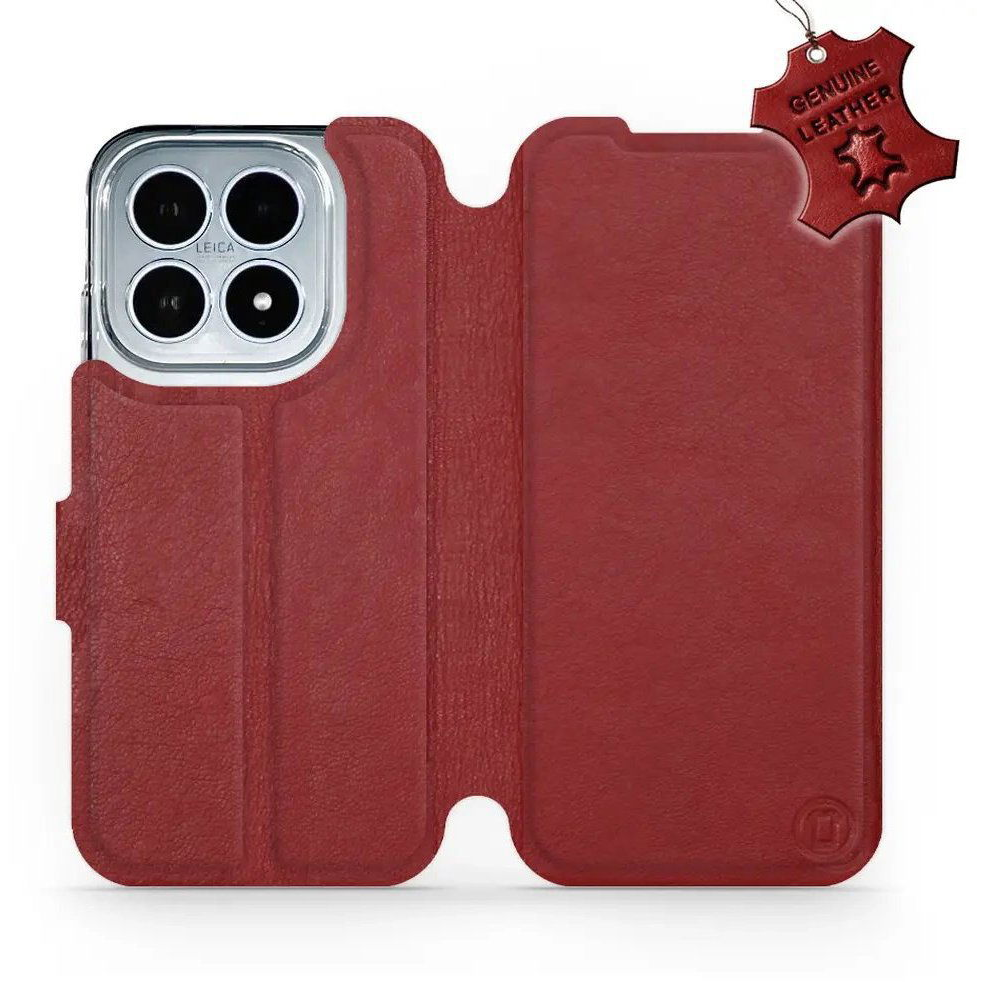 Mobiwear Bőr flip tok, Xiaomi 17, vörös (5907861721264)