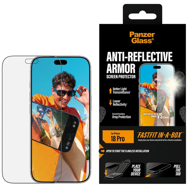 PanzerGlass ® Anti-reflective Armor Screen Protector iPhone 18 Pro w. FASTFIT IN-A-BOX Pellicola proteggischermo trasparente 1 pz