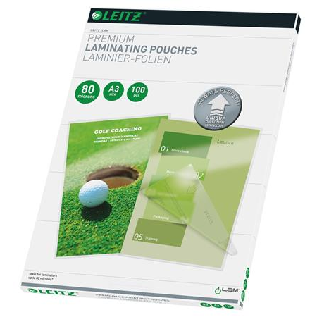 Folie laminare Leitz UDT, la cald, A3, 80 mic, 100 buc/set