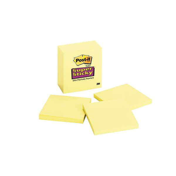 3M Postit Super Sticky 76x76mm Öntapadó jegyzettömb - Sárga (90 lap / tömb) (70005197911)