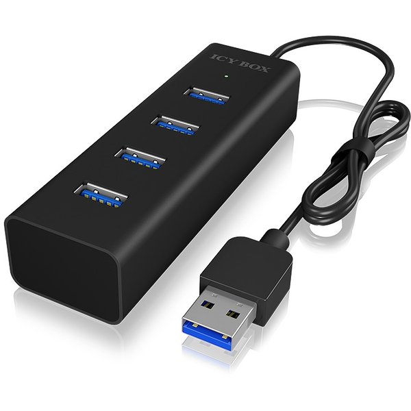 ICY BOX IB-HUB1409-U3 USB 3.2 Gen 1 (3.1 Gen 1) Type-A 5000 Mbit/s Černá