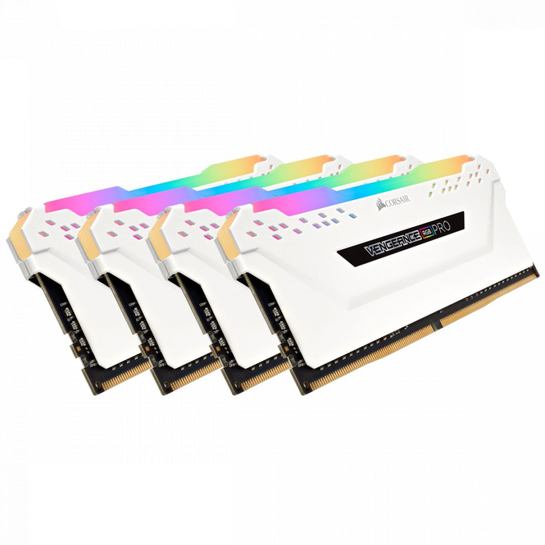 Corsair Vengeance RGB Pro 32GB DDR4 3200MHz CL16 Fehér (4x8GB) (CMW32GX4M4C3200C16W)