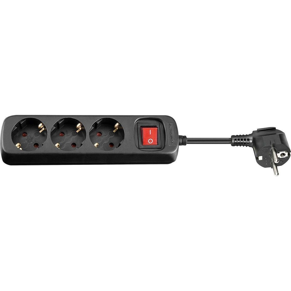Listwa zasilająca MicroConnect 3 gniazda 3 m czarna (GRU0033B)