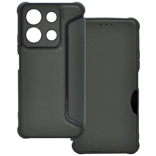 Gigapack Xiaomi Redmi Note 13 4G karbon mintás fliptok sötétzöld (GP-154003) (GP-154003)