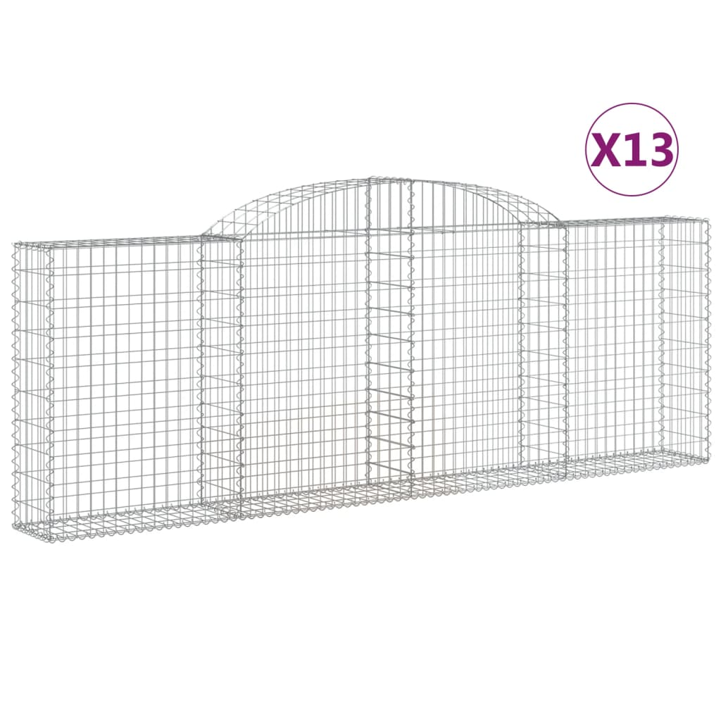 13 db íves horganyzott vas gabion kosár 300 x 30 x 100/120 cm (3146532)