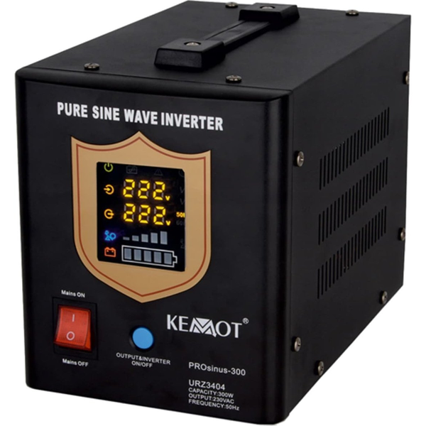 Fuente De Alimentación Ininterrumpida Kemot Prosinus-500 Convertidor Con Onda Sinusoidal Pura Y Función De Carga 12v 230v 500va/