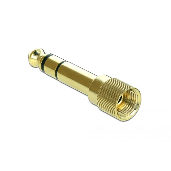 DELOCK Adapter 6,35mm Klinkenst.>3,5mm Klinkenbu.3pin Metall
