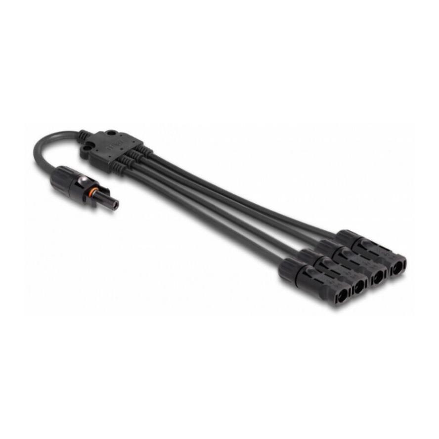 Delock DL4 -> 4db DL4 F/M szolár kábel 0.5m fekete