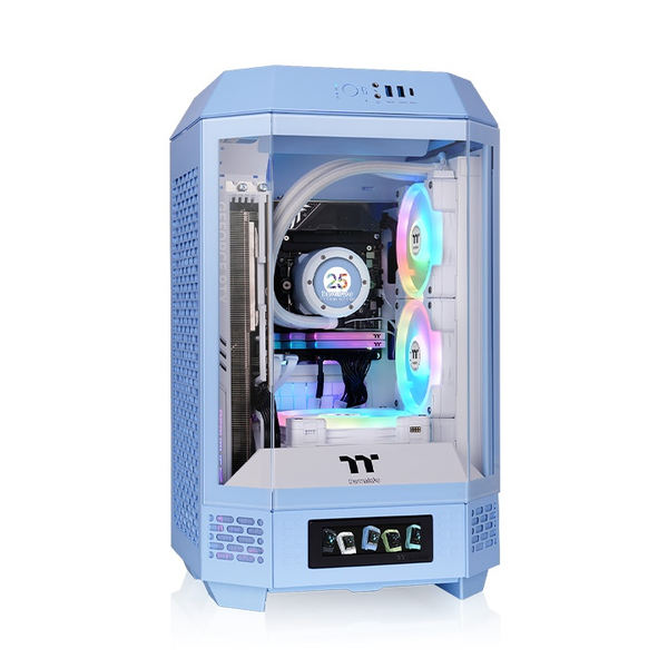 Thermaltake The Tower 250 Mini Torony Számítógépház + 2db 120mm Ventilátor - Világoskék