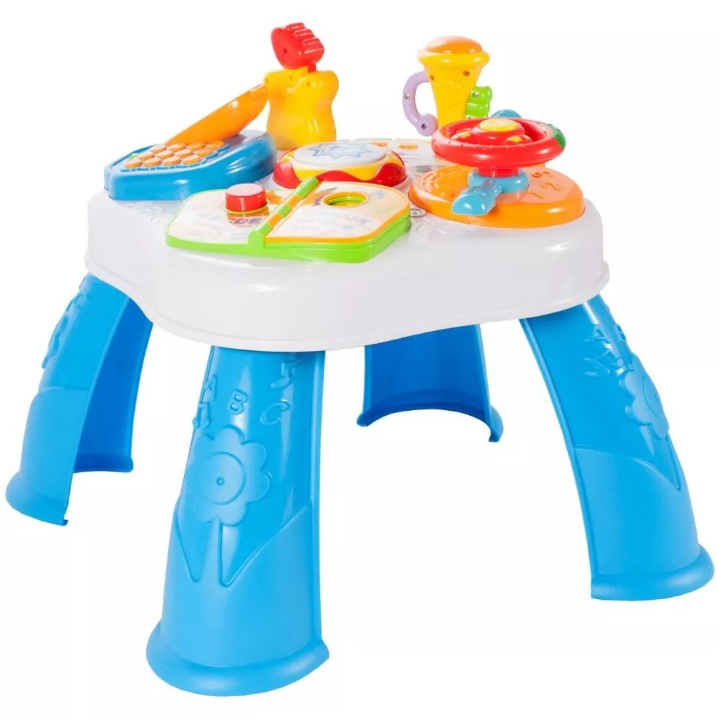 ZiziToy Magyar nyelvű Interaktív Multifunkciós foglalkoztató asztal - Fehér/Kék (WD3737)