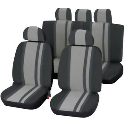Autó üléshuzat készlet, 14 részes, szürke/fekete, Unitec