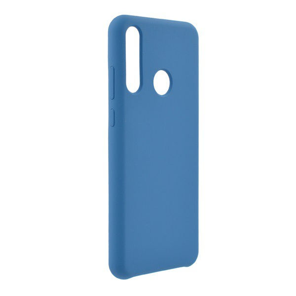 Szilikon telefonvédő (matt, mikrofiber plüss karcolásmentesítő belső, prémium) SÖTÉTKÉK [Huawei Y6p] (5996591000787)