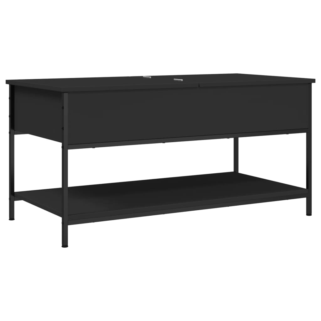 fekete szerelt fa és fém dohányzóasztal 100 x 50 x 50 cm (845346)