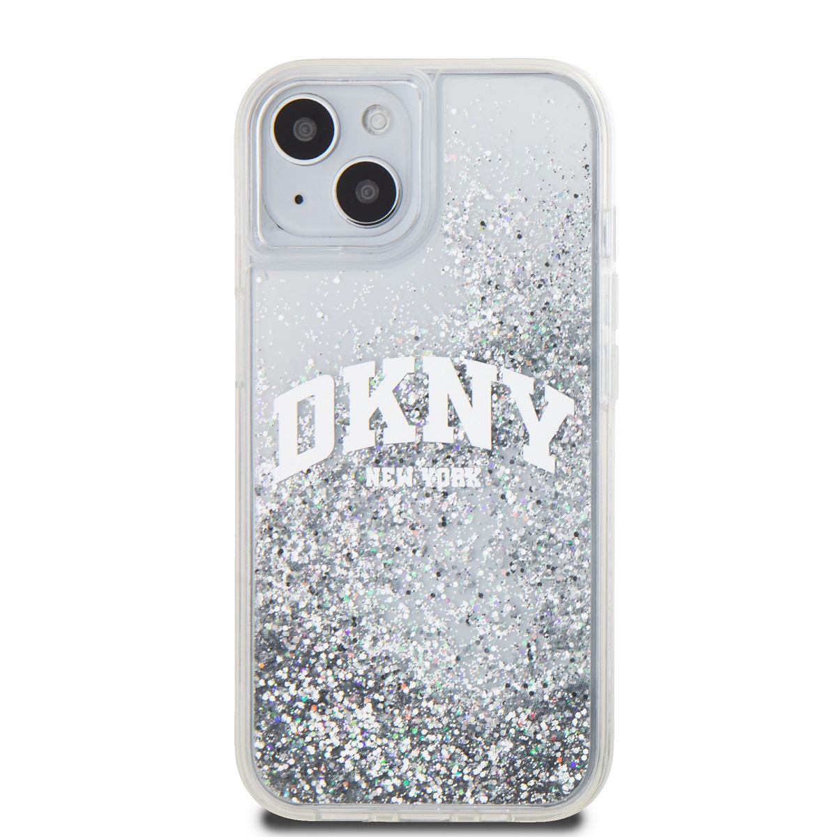 DKNY iPhone 14 Arch LOGO Glitter műanyag Telefon tok - Átlátszó (DKHCP14SLBNAET)