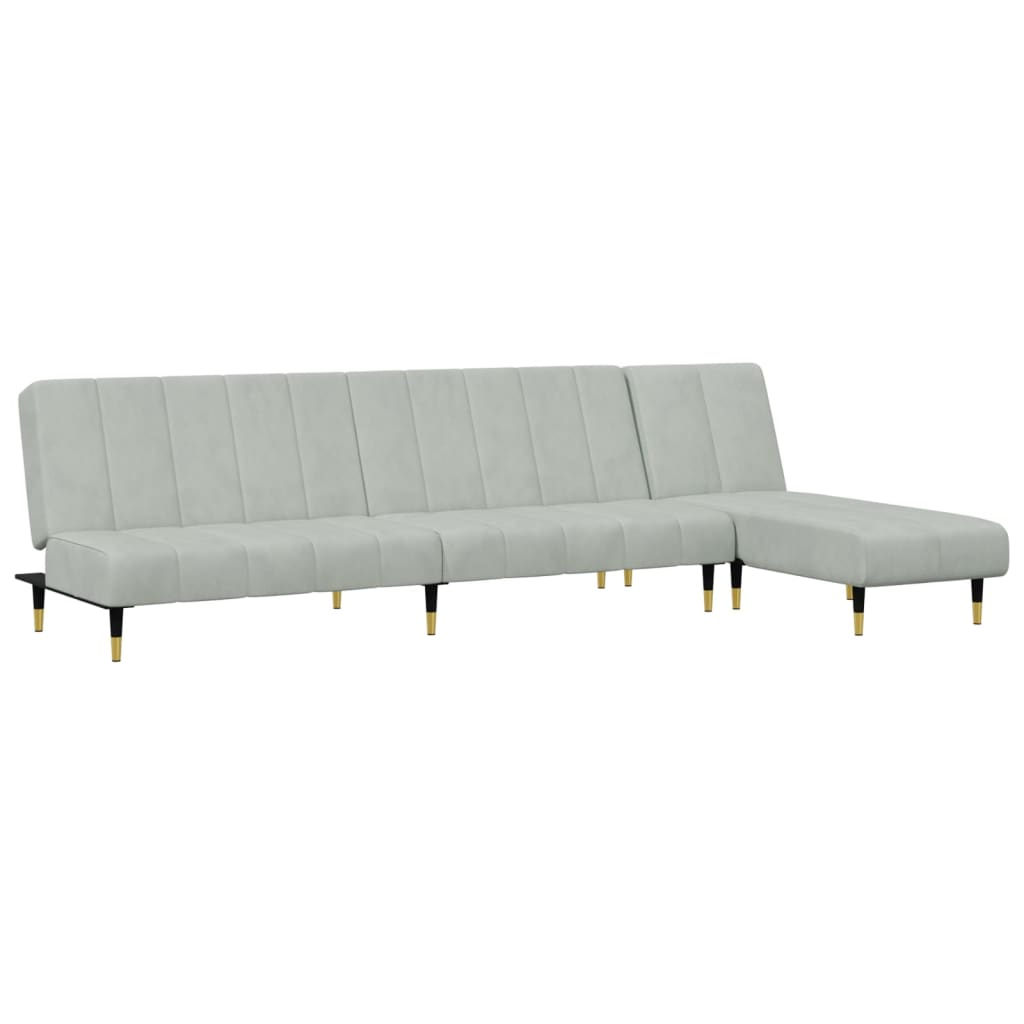 2 részes világosszürke bársony ülőgarnitúra (3216295)