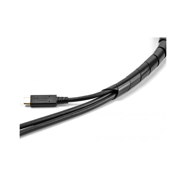 DELOCK Spiralschlauch flexibel 2 m x 12 mm schwarz