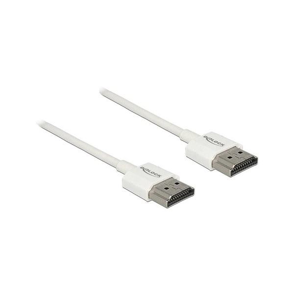 DELOCK HDMI-Kabel HighSpeed Ethernet A->A 4K 3D 2,00m weiß