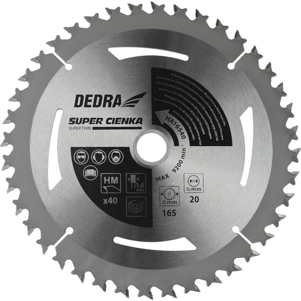 Dedra Körfűrészlap 210x30x1,8 mm Z40 Keményfémlapkás Fához