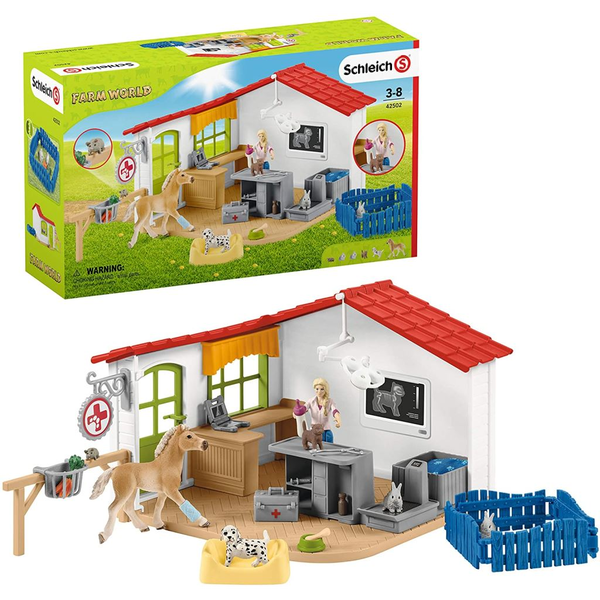 Schleich állatorvosi rendelő állatkákkal (42502)