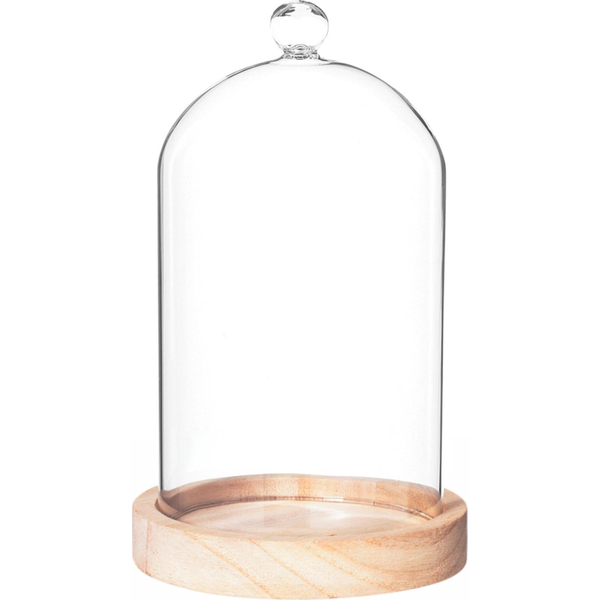 Cloche Vidrio Madera H19cm