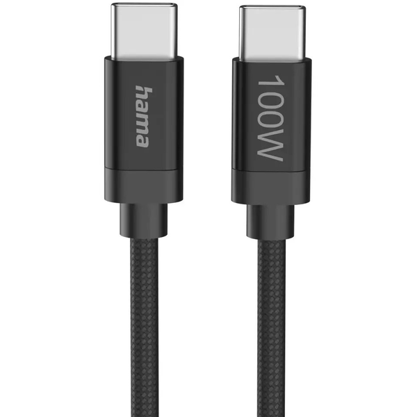 Hama Fabric USB-kabel USB 2.0 3 m USB C Sort