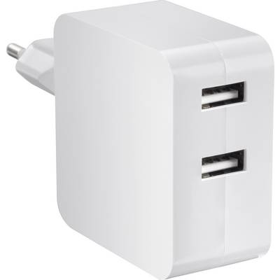 VOLTCRAFT SPS-2400/2+WH-N VC-11331785 USB-s töltőkészülék Aljzat dugó Kimeneti áram (max.) 4800 mA 2 x USB (VC-11331785)